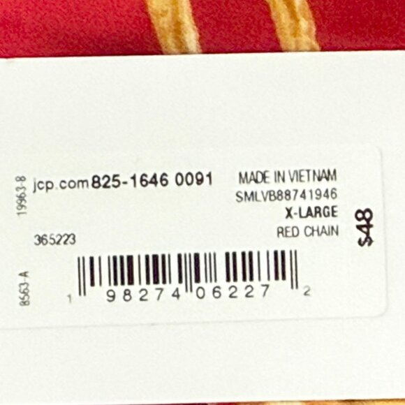 Bold Elements Women's Pullover Wrap Long Sleeve Red Chain Blouse Size XL NWT - Picture 7 of 11